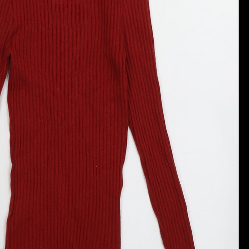Primark Womens Red  Viscose Pullover Sweatshirt Size 8  Pullover