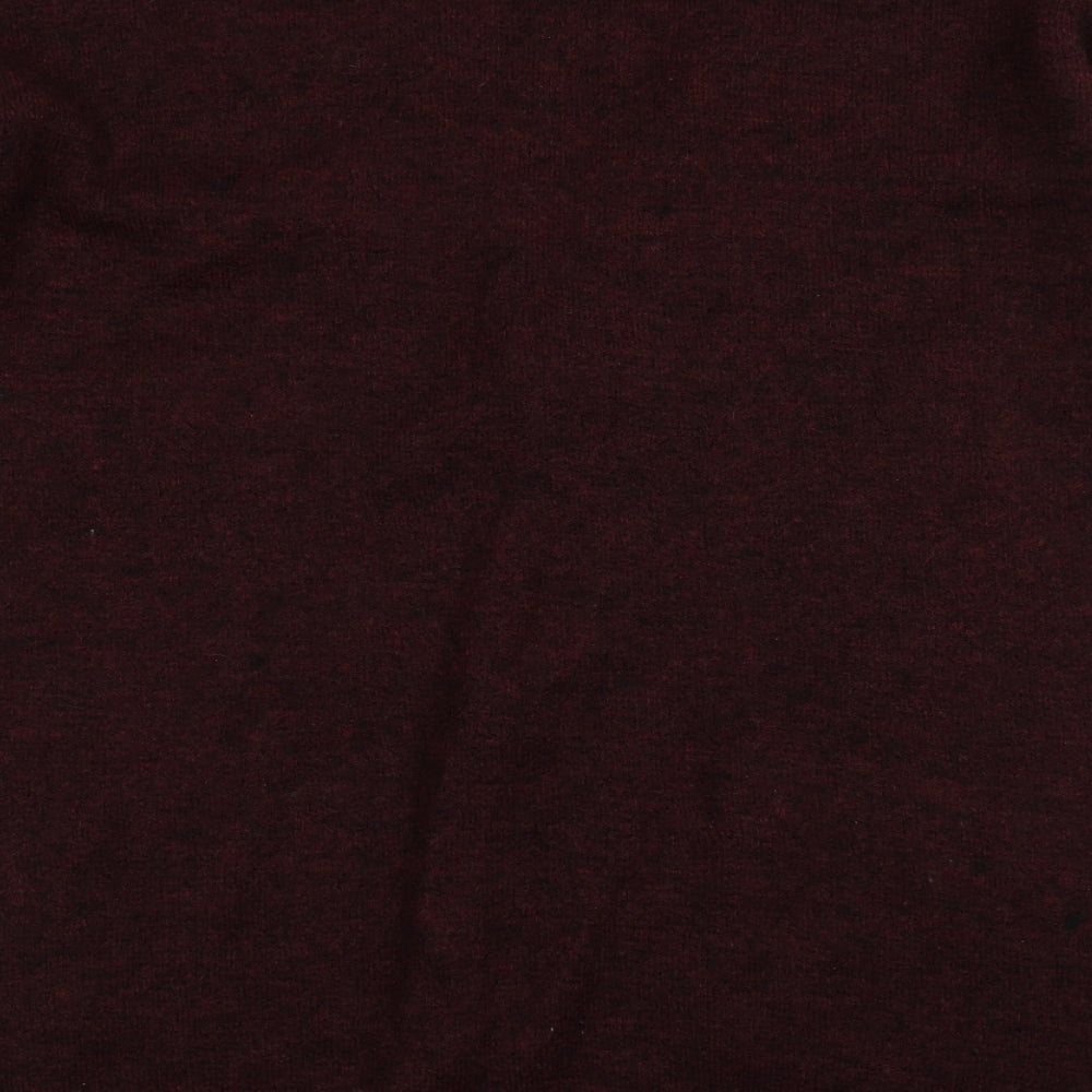 George Womens Red V-Neck  Acrylic Cardigan Jumper Size 18