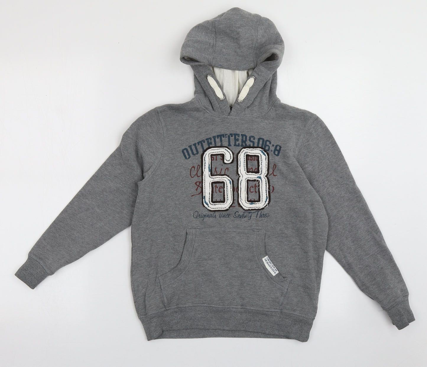 George Boys Grey  Cotton Pullover Hoodie Size 8-9 Years  Pullover