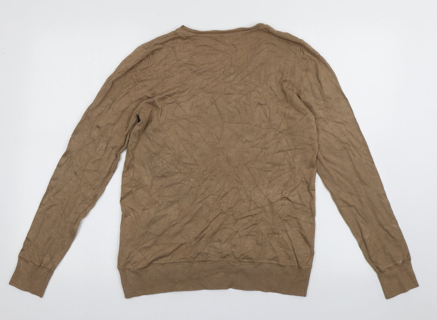 sainsburys Womens Brown Collared  Viscose Pullover Jumper Size 14