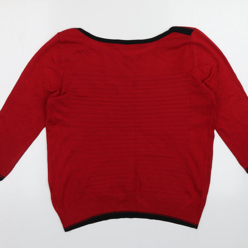 just elegance Womens Red  Viscose Pullover Sweatshirt Size M  Pullover