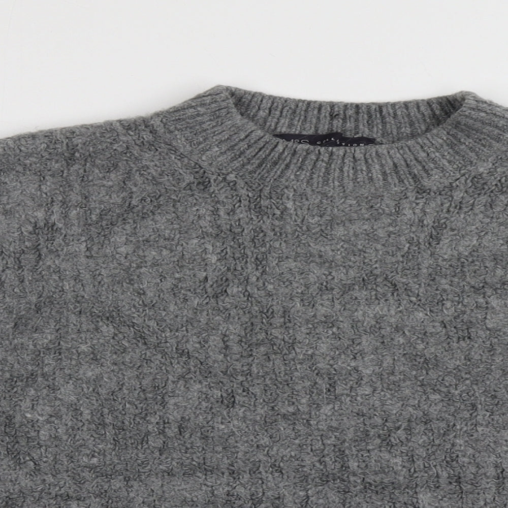 Marks and Spencer Womens Grey High Neck  Acrylic Pullover Jumper Size M