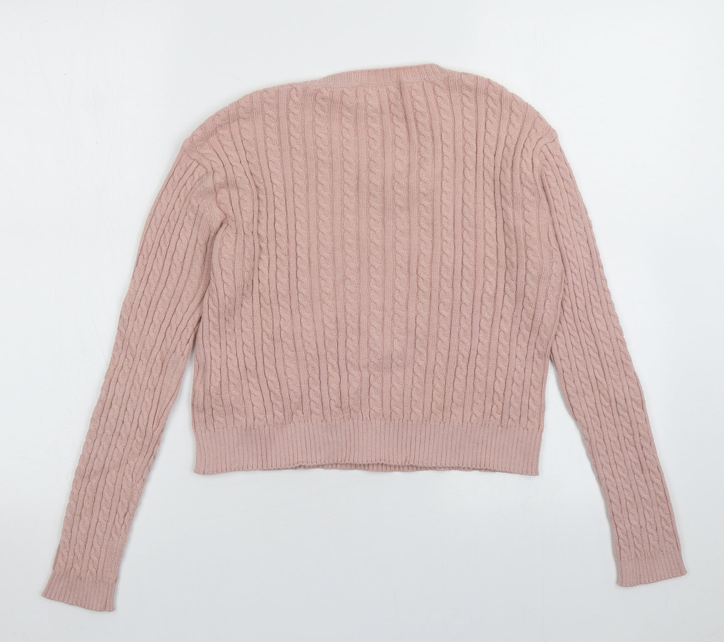 Pull&Bear Womens Pink Geometric Polyester Pullover Sweatshirt Size L  Pullover