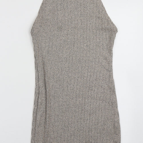 Topshop Womens Brown  Polyester A-Line  Size 10  High Neck Pullover