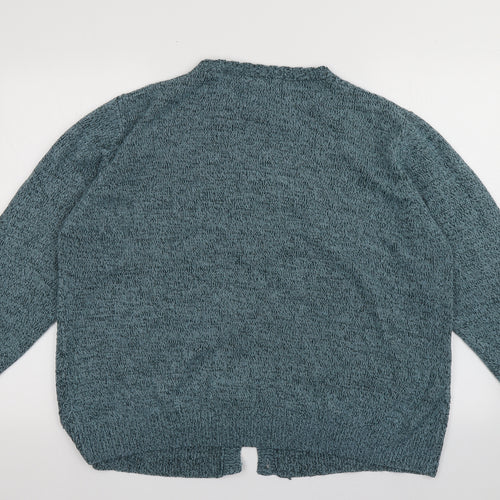 Honor Milburn Womens Blue Crew Neck  Acrylic Cardigan Jumper Size 22