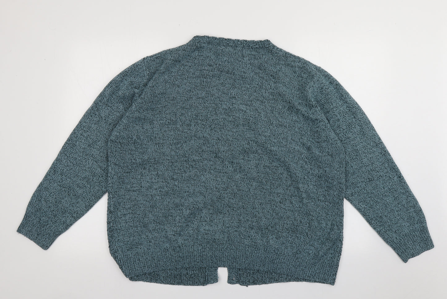 Honor Milburn Womens Blue Crew Neck  Acrylic Cardigan Jumper Size 22