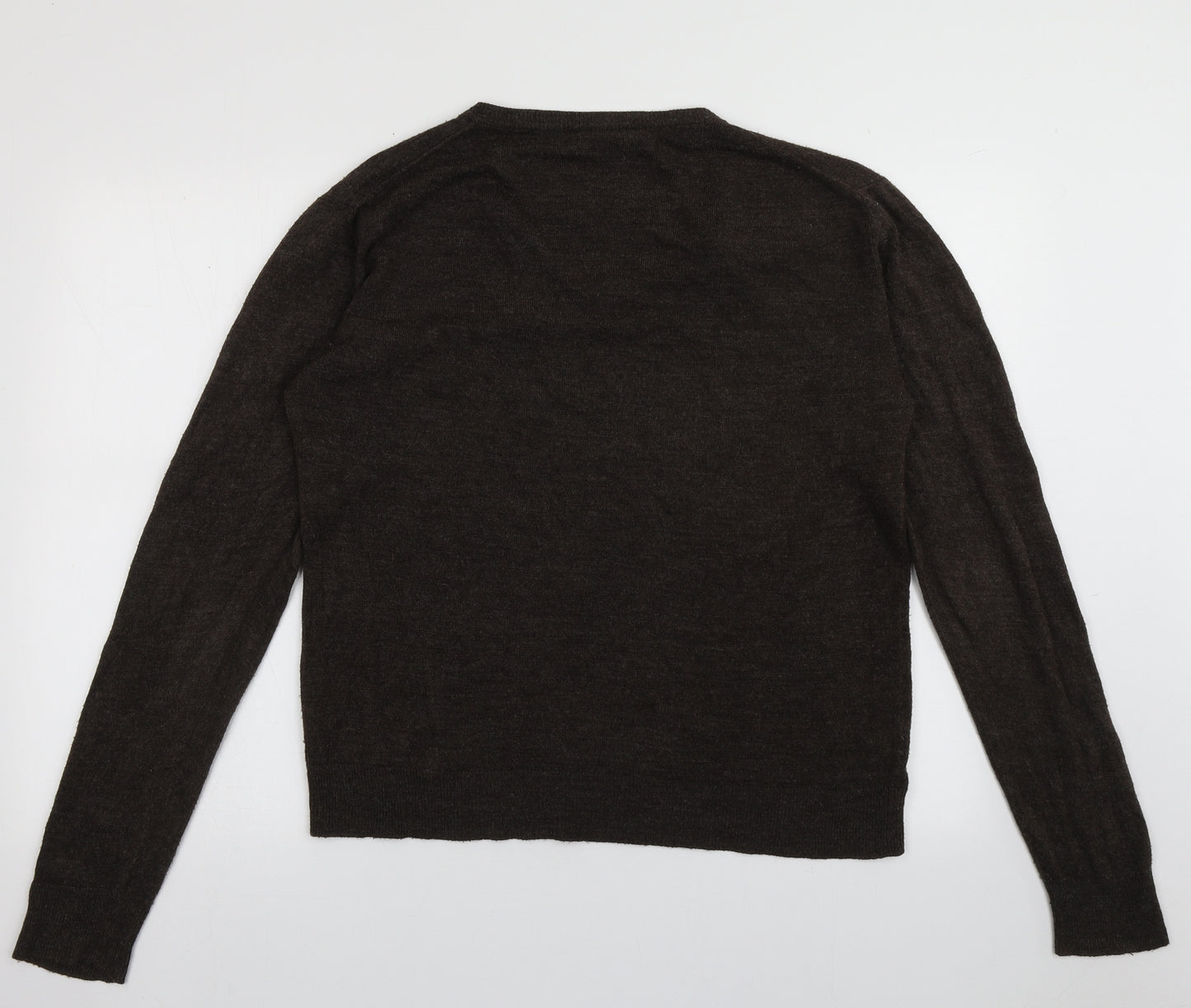 Cedar Wood State Mens Brown V-Neck  Acrylic Pullover Jumper Size XL