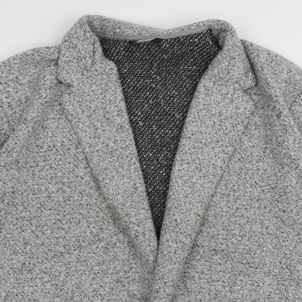 Marks and Spencer Womens Grey V-Neck  Polyester Cardigan Jumper Size 14