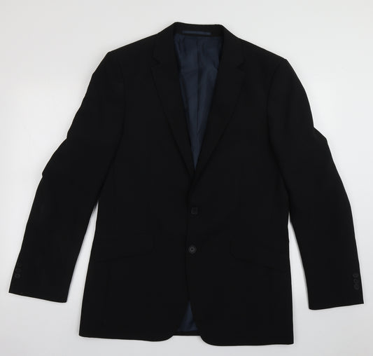 Front view of George men’s black jacket, size 40, button