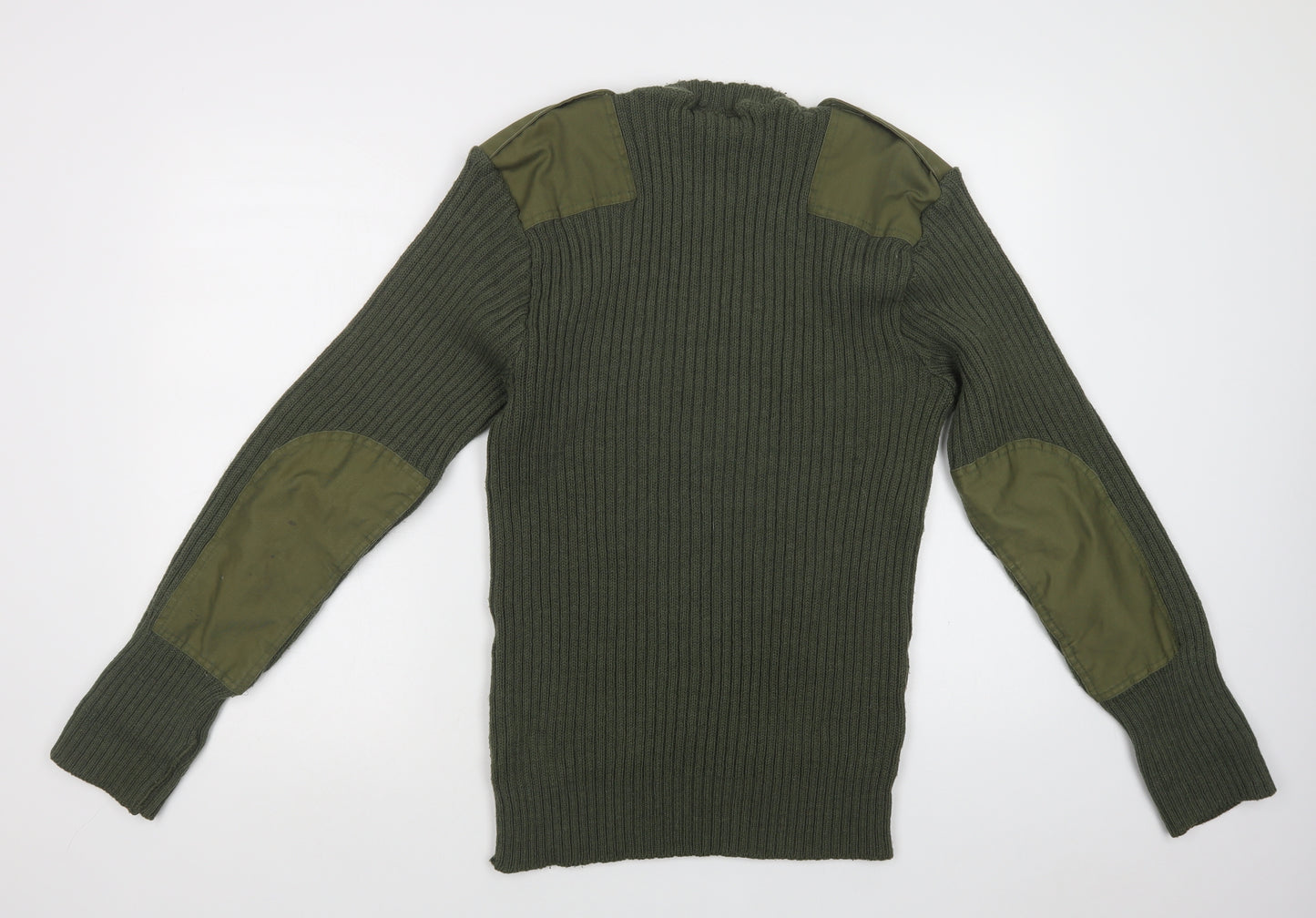 Preworn Mens Green Crew Neck   Pullover Jumper Size L   - Military