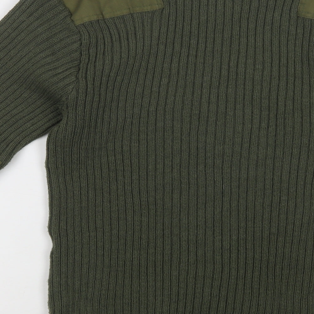 Preworn Mens Green Crew Neck   Pullover Jumper Size L   - Military