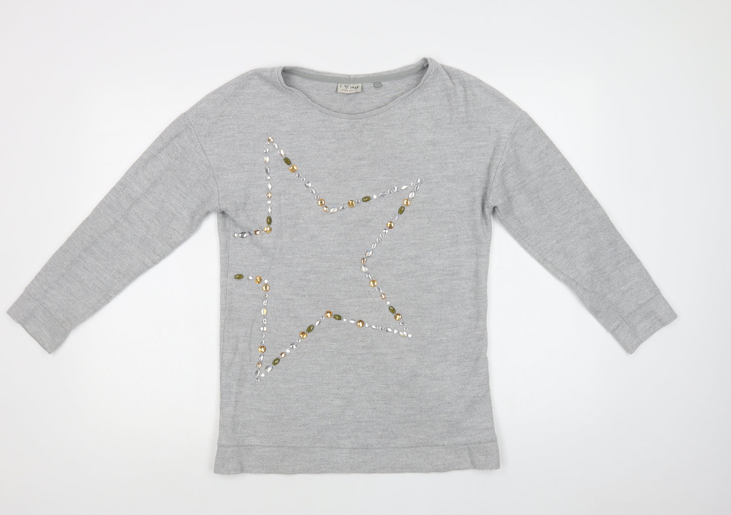 NEXT Girls Grey  Polyester Pullover Sweatshirt Size 13 Years   - Star