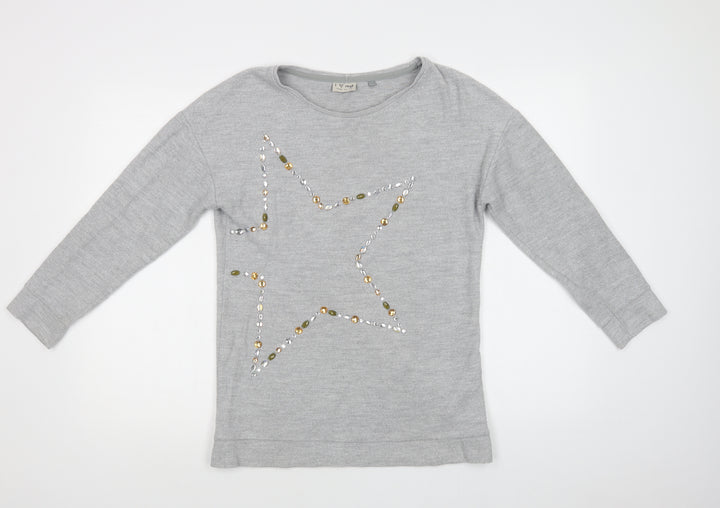 NEXT Girls Grey  Polyester Pullover Sweatshirt Size 13 Years   - Star