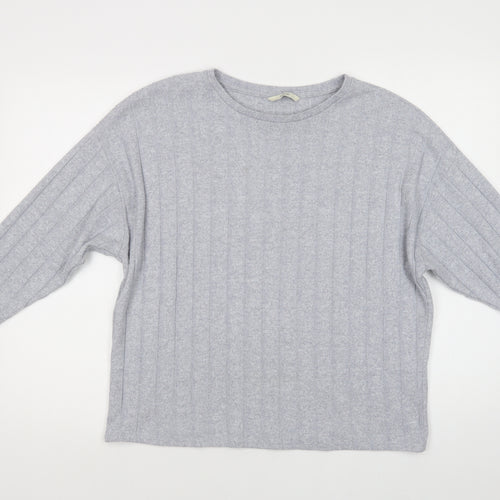 George Womens Grey Crew Neck  Polyester Pullover Jumper Size M