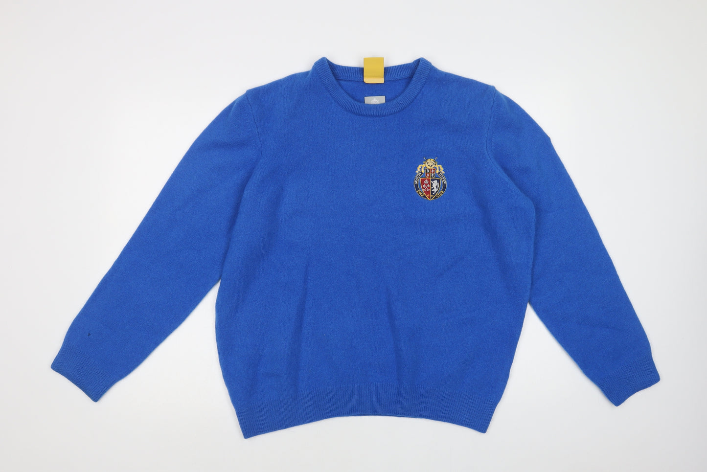 Lyle & Scott Mens Blue Crew Neck  Wool Pullover Jumper Size XL