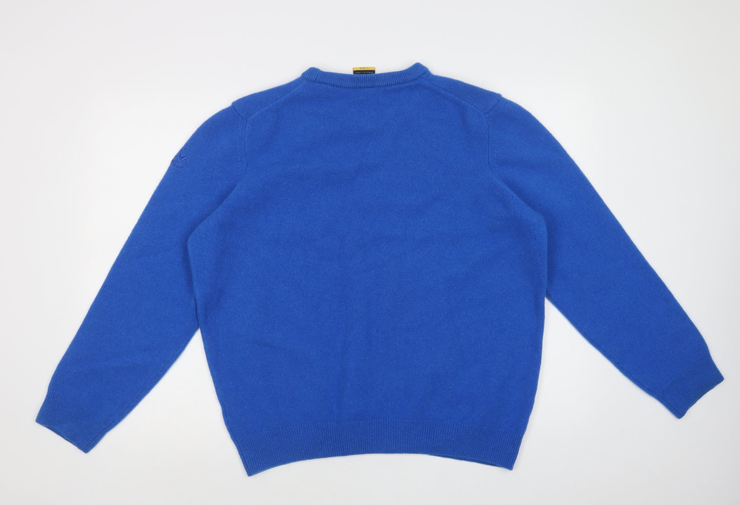Lyle & Scott Mens Blue Crew Neck  Wool Pullover Jumper Size XL