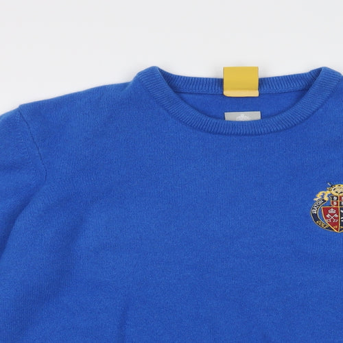Lyle & Scott Mens Blue Crew Neck  Wool Pullover Jumper Size XL