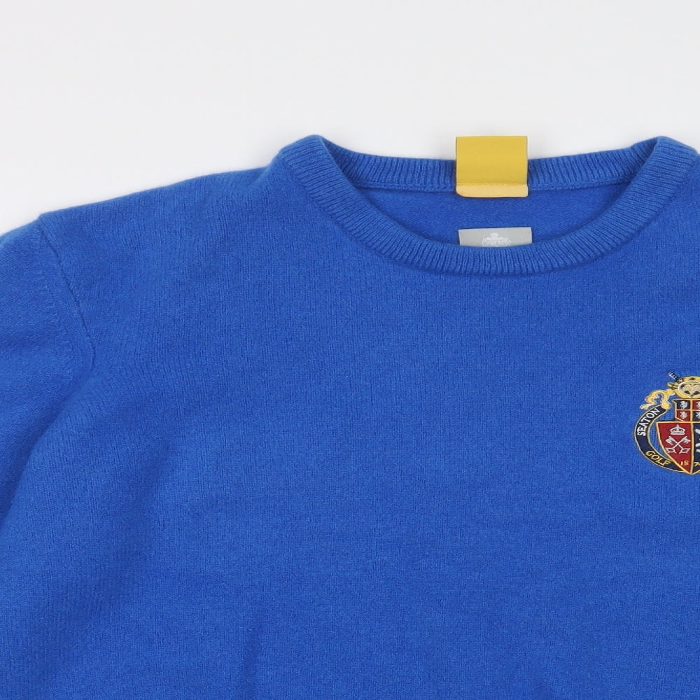 Lyle & Scott Mens Blue Crew Neck  Wool Pullover Jumper Size XL
