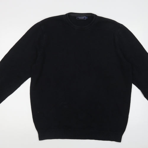Maine New England Mens Blue Crew Neck  Cotton Pullover Jumper Size L