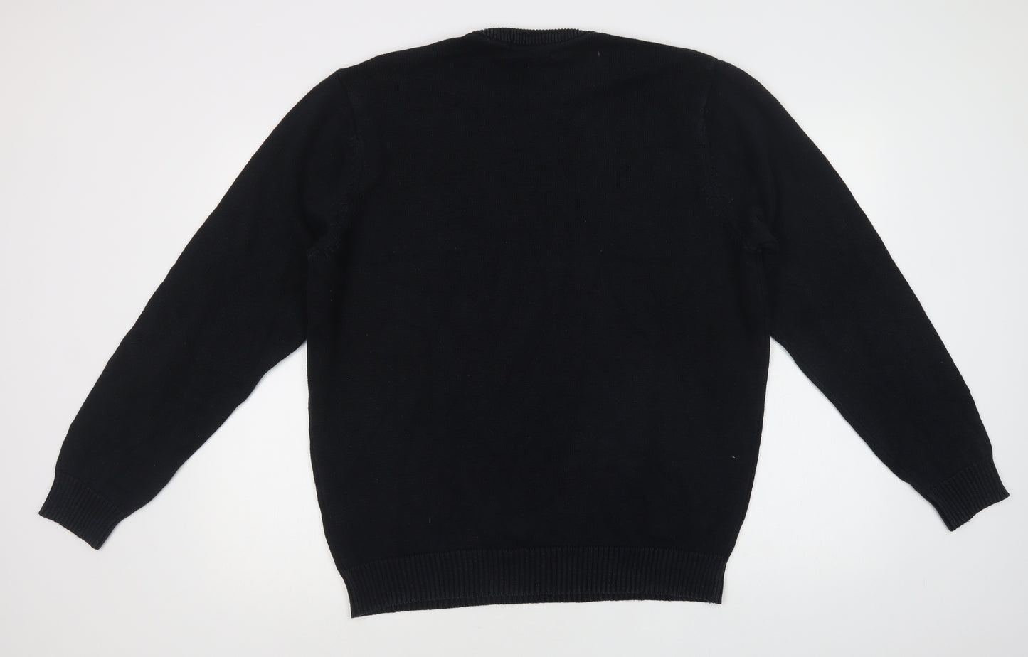 Maine New England Mens Blue Crew Neck  Cotton Pullover Jumper Size L