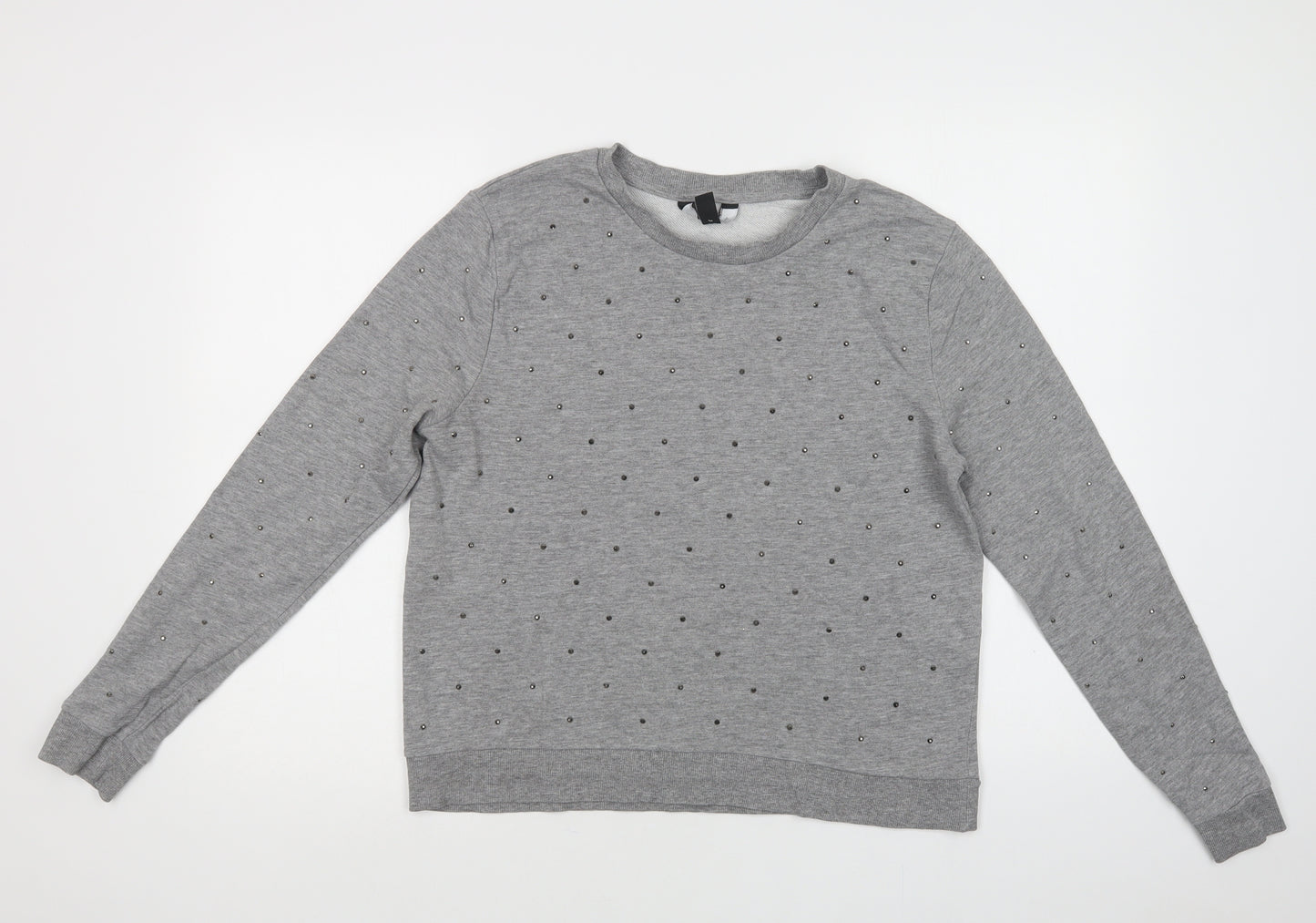 New Look Womens Grey  Cotton Pullover Sweatshirt Size 14