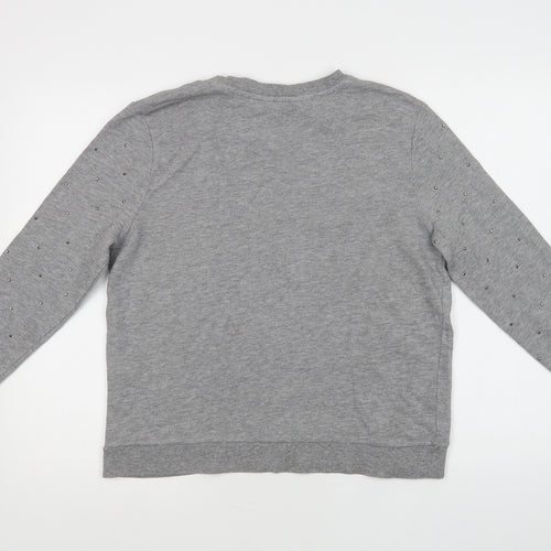 New Look Womens Grey  Cotton Pullover Sweatshirt Size 14