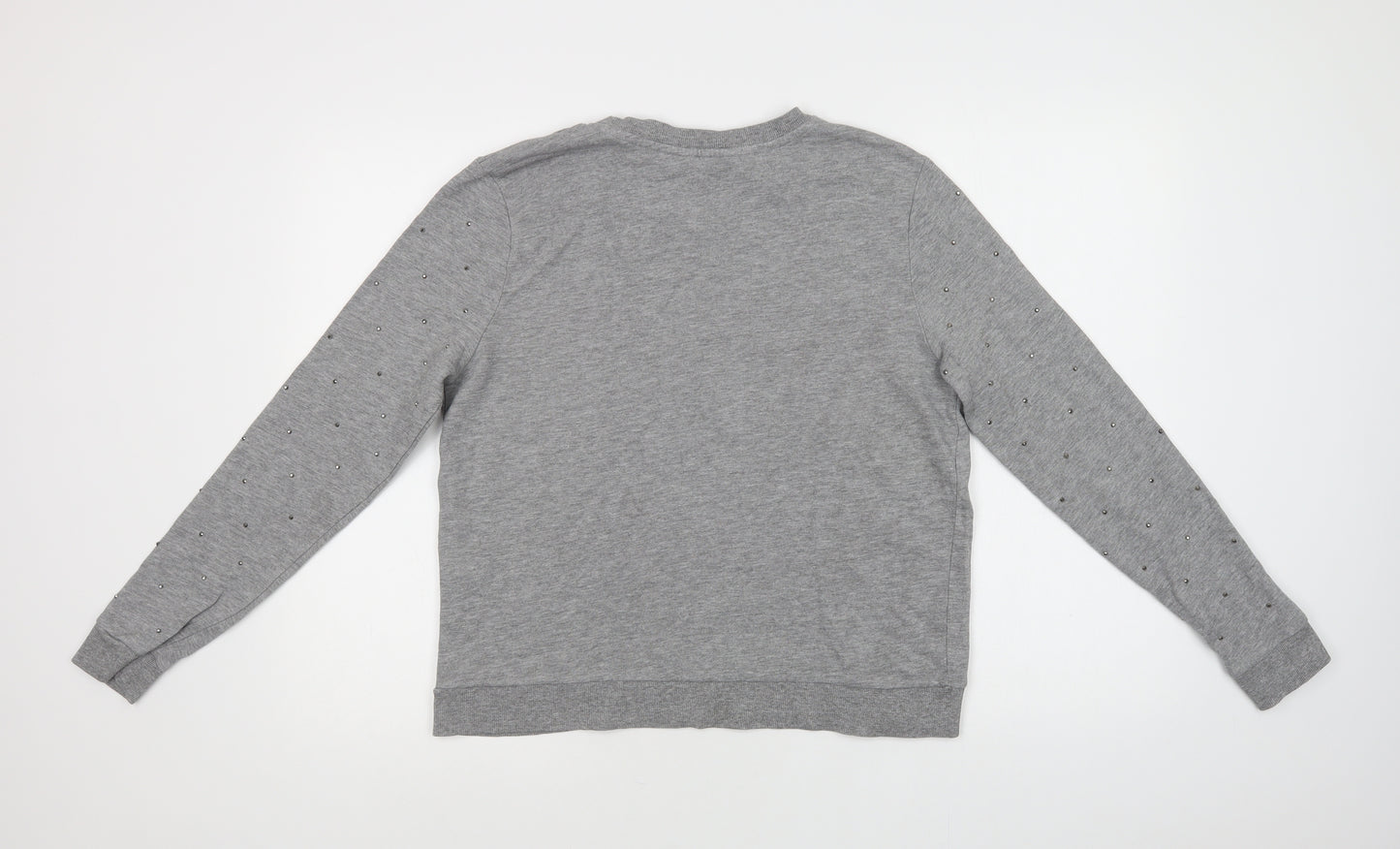 New Look Womens Grey  Cotton Pullover Sweatshirt Size 14