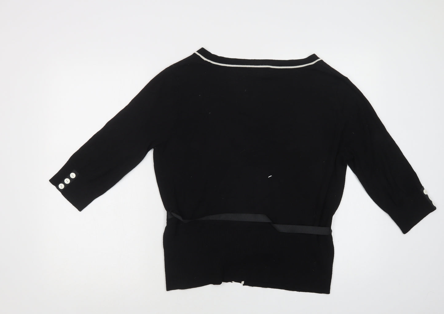 Wallis Womens Black V-Neck  Viscose Cardigan Jumper Size 14