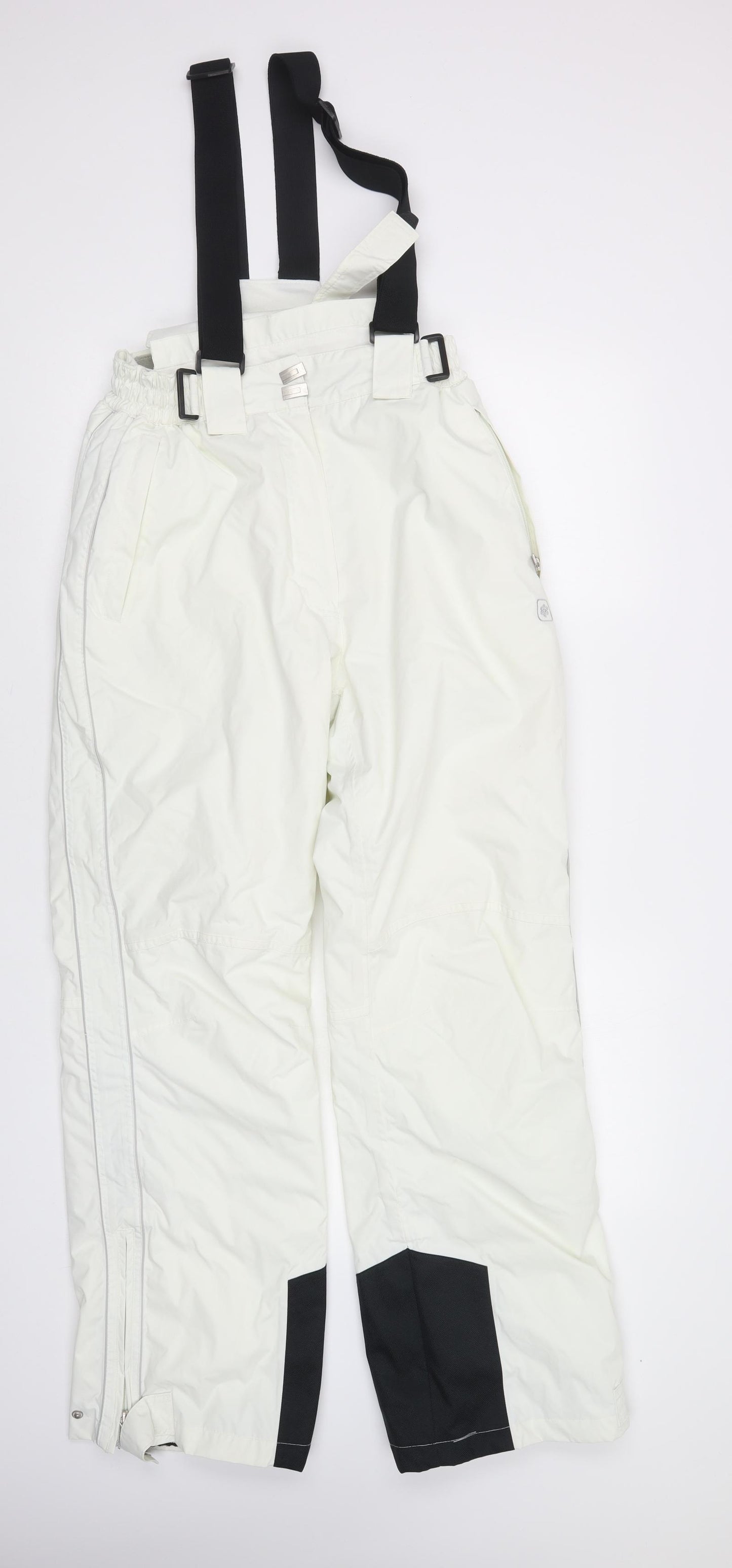 Crane Womens White  Polyester Snow Pants Trousers Size M L32 in Regular Snap