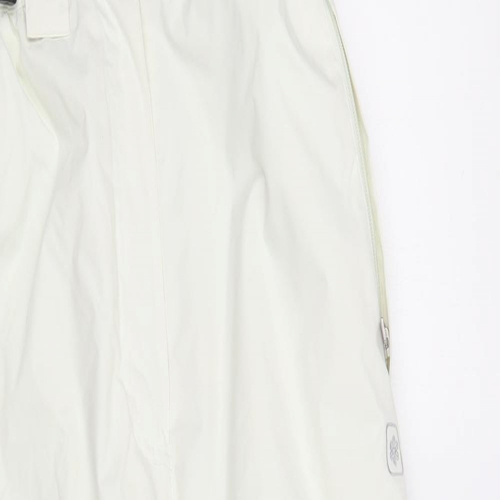 Crane Womens White  Polyester Snow Pants Trousers Size M L32 in Regular Snap