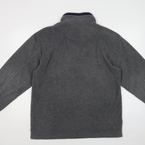 CS Athletic Mens Grey  Polyester Henley Sweatshirt Size L