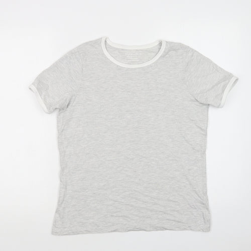 Primark Girls Grey  Cotton Ringer T-Shirt Size 13-14 Years Crew Neck