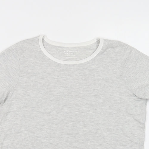 Primark Girls Grey  Cotton Ringer T-Shirt Size 13-14 Years Crew Neck