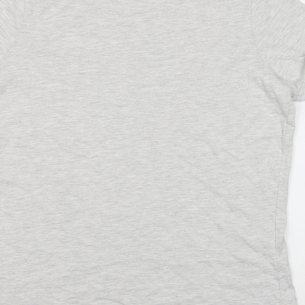 Primark Girls Grey  Cotton Ringer T-Shirt Size 13-14 Years Crew Neck