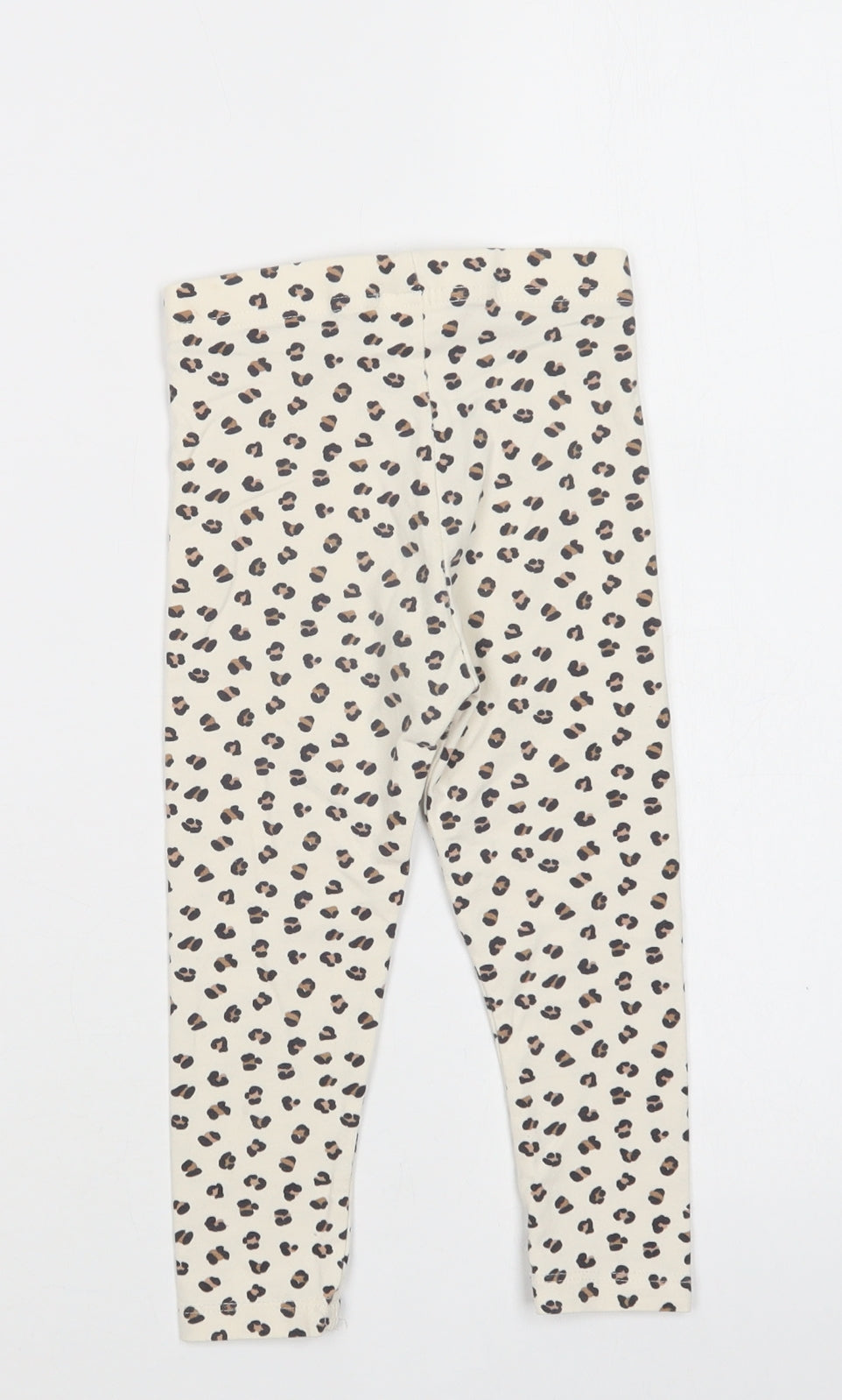 George Girls Ivory Animal Print Cotton Jegging Trousers Size 2-3 Years  Regular  - Leggings