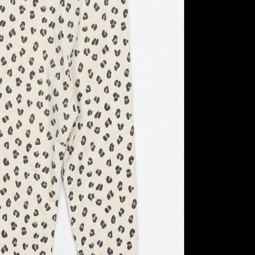 George Girls Ivory Animal Print Cotton Jegging Trousers Size 2-3 Years  Regular  - Leggings