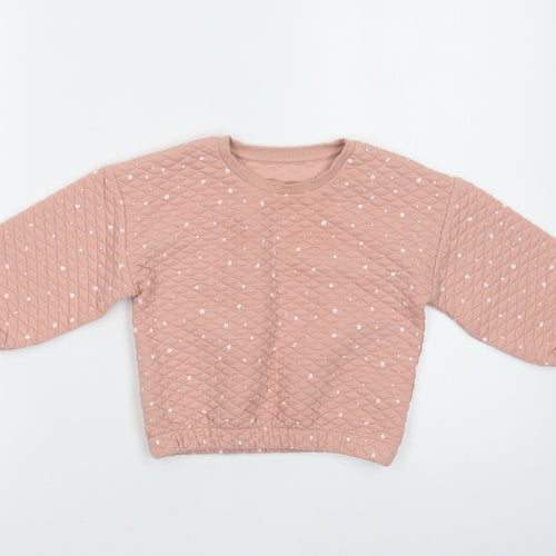 Matalan Girls Pink Floral Polyester Pullover Sweatshirt Size 2-3 Years