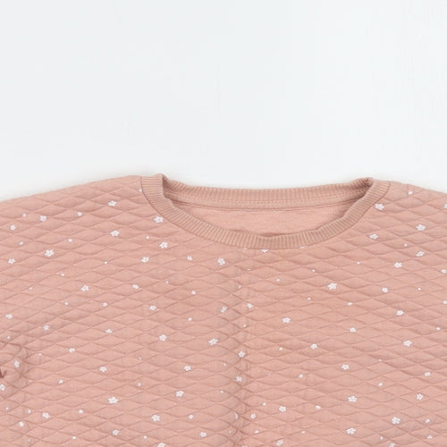 Matalan Girls Pink Floral Polyester Pullover Sweatshirt Size 2-3 Years