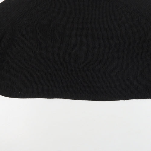 QED Womens Black Mock Neck  Acrylic Pullover Jumper Size M