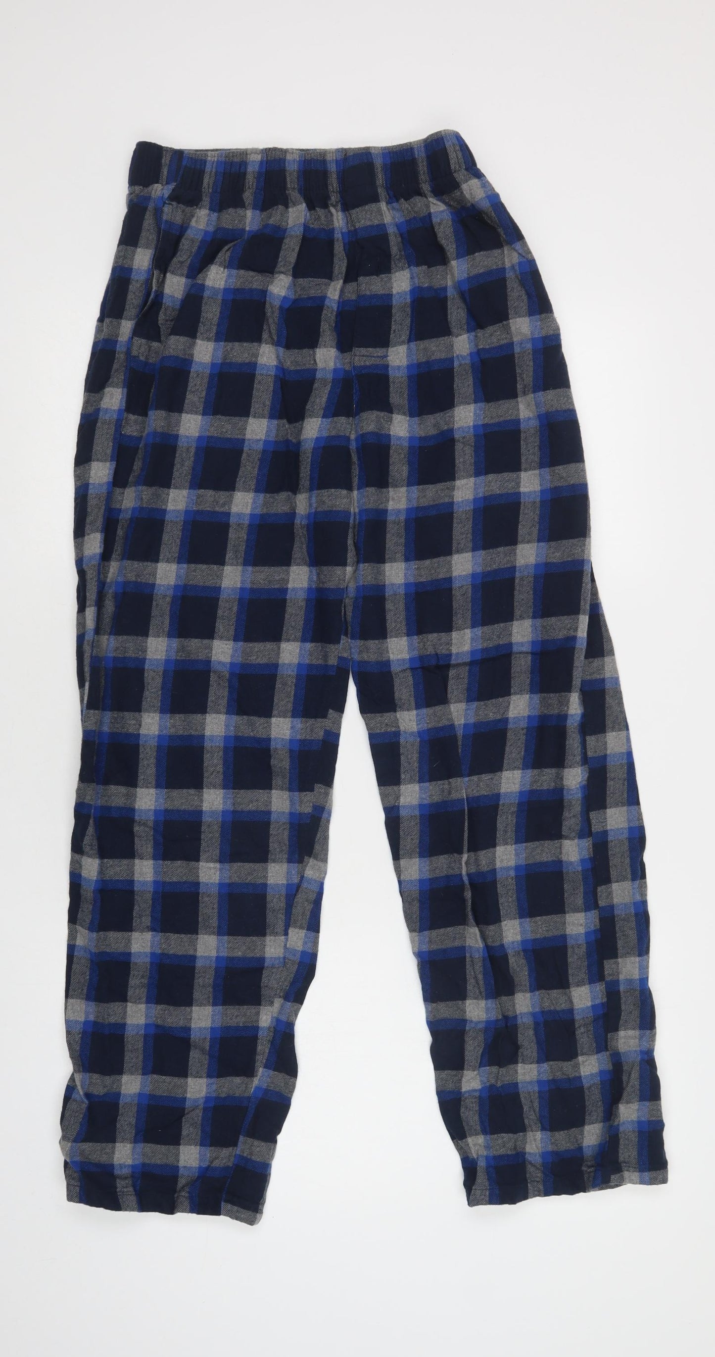 F&F Mens Blue Check Cotton  Pyjama Pants Size M