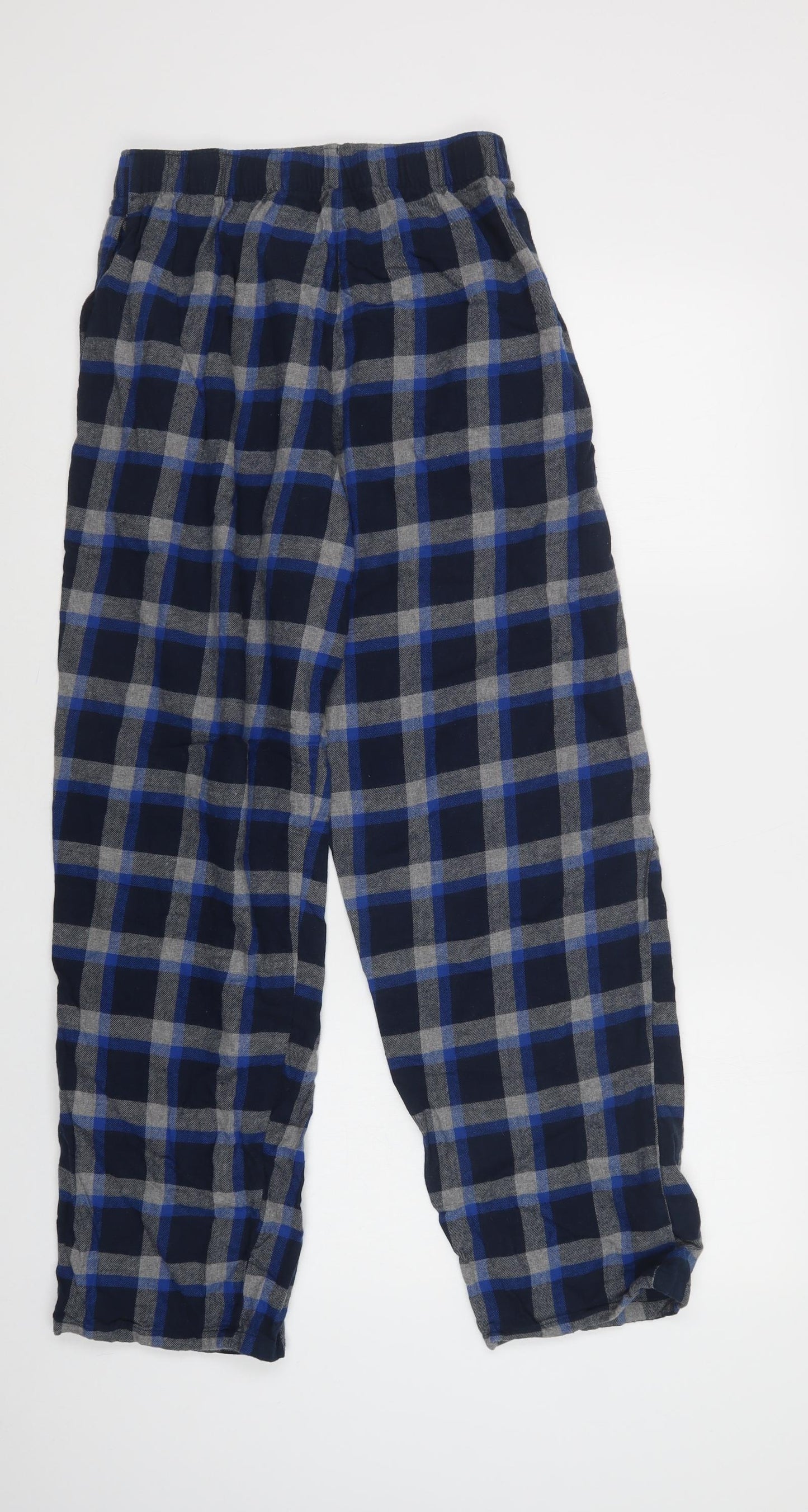 F&F Mens Blue Check Cotton  Pyjama Pants Size M