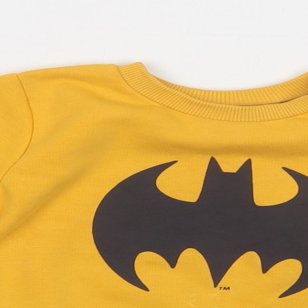 F&F Baby Yellow  Cotton Pullover Jumper Size 18-24 Months  Snap - Batman