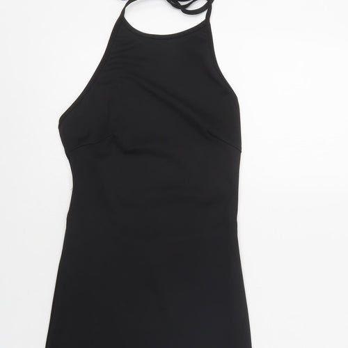 Preworn Womens Black  Polyester Bodycon  Size S  Halter