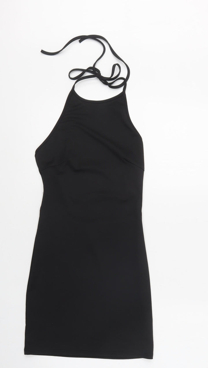 Preworn Womens Black Polyester Bodycon Size S Halter