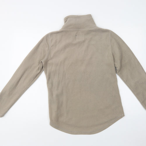 Real Clothing Womens Beige  Polyester Henley Sweatshirt Size S  Zip