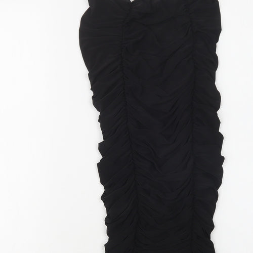 PRETTYLITTLETHING Womens Black  Polyester Bodycon  Size 6  Off the Shoulder