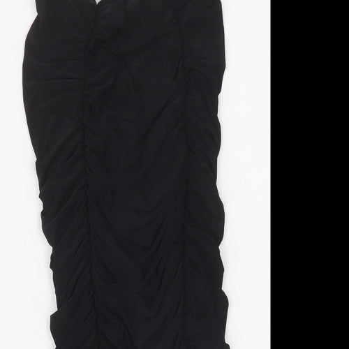 PRETTYLITTLETHING Womens Black  Polyester Bodycon  Size 6  Off the Shoulder