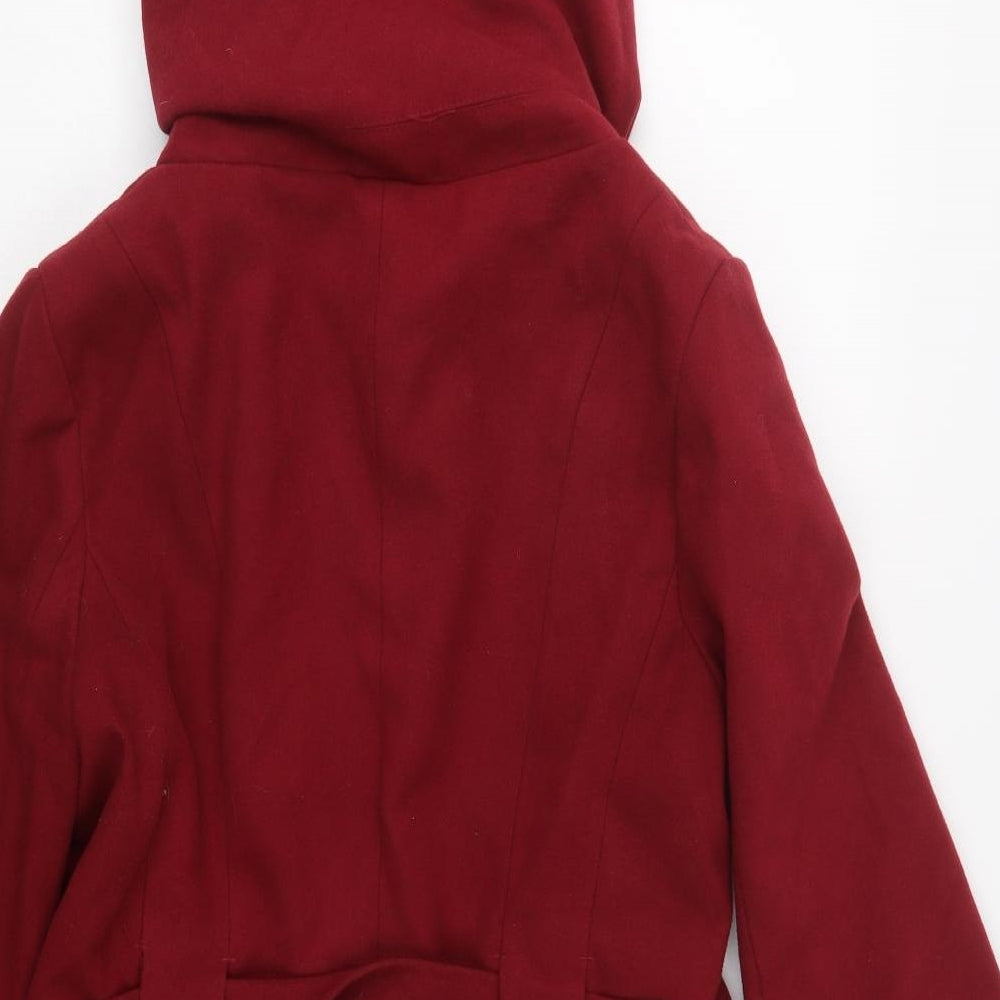 New Look Womens Red   Pea Coat Coat Size 16  Button