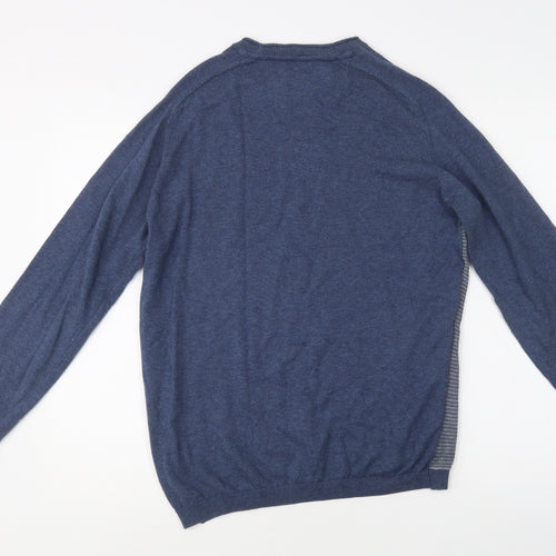 Threadbare Mens Blue Crew Neck  Cotton Pullover Jumper Size M