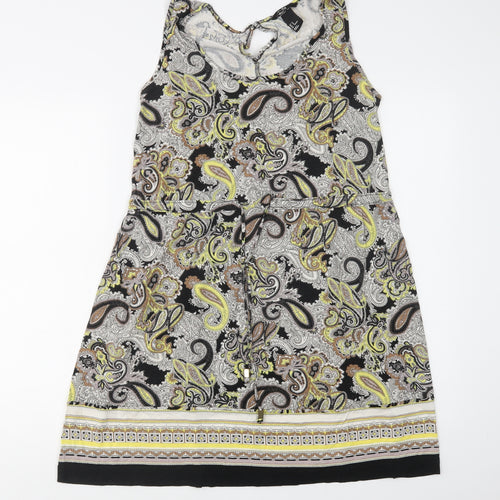 H&M Womens Multicoloured Paisley Viscose Tank Dress  Size M  Round Neck